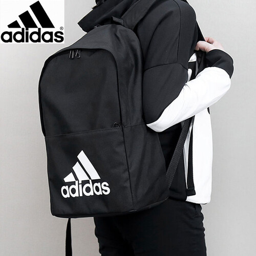adidas阿迪达斯背包双肩包男休闲包女新款韩版时尚潮流大高中学生书包旅行 黑色9008