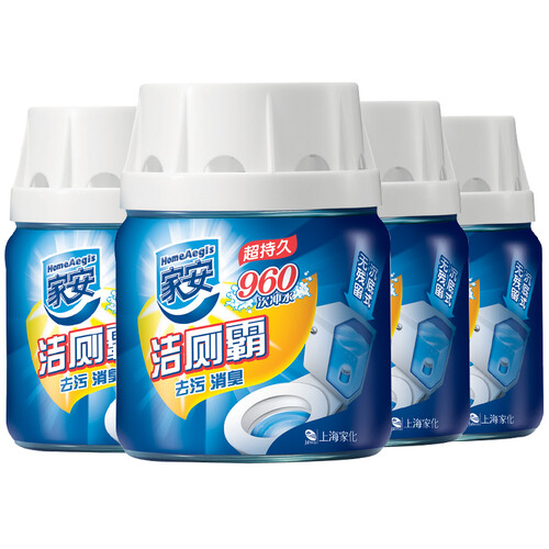 京东超市家安（HomeAegis）洁厕灵洁厕霸自动洁厕宝4瓶装 227g*4瓶 马桶清洁剂洁厕液蓝泡泡除臭洁厕宝