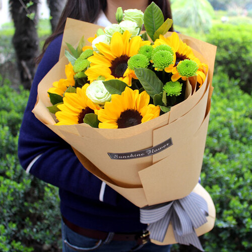 一花一恋向日葵鲜花速递同城领导男士女友朋友老婆老师北京上海广州天津成都杭州南京武汉厦门生日礼物送花店 6朵向日葵花束-快乐阳光