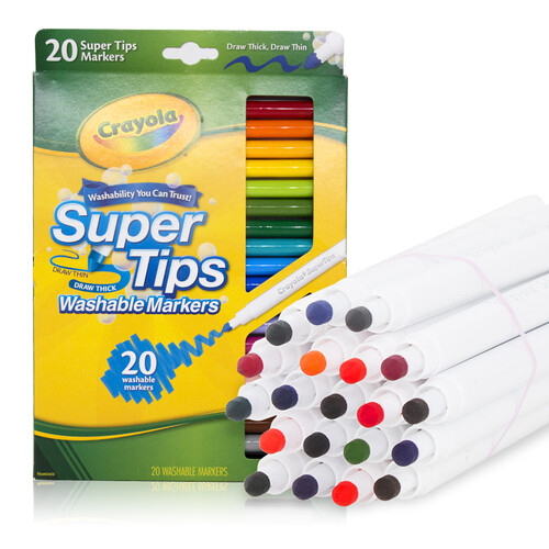 京东超市绘儿乐（Crayola）20色可水洗细杆水彩笔 儿童水涂色绘画彩笔 宝宝绘画工具 儿童文具 绘画笔 58-8106