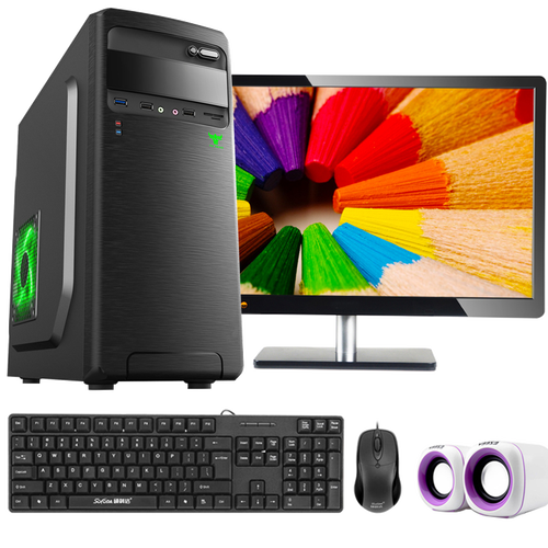 亚当贝尔  四核酷睿I5/i7升八核GTX1060/32G内存组装家用办公游戏吃鸡台式电脑主机整机 电脑主机+21英寸显示器 配置三 酷睿i5+8G+256G+核显