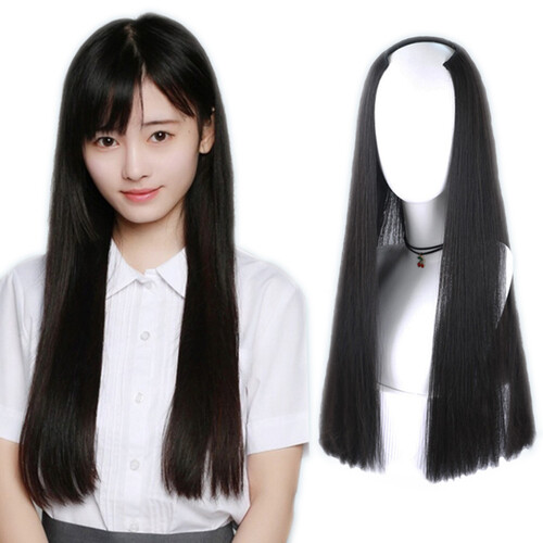 帝飞（DIFEI） u型半头套假发女长直发假发片黑色长发一片式接发 自然黑