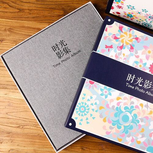 乾越 diy相册本开学季教师节礼物送女老师创意制作棉麻刺绣18寸自粘贴式相册宝宝影集大容量家庭纪念册 18寸棉麻[时光影集]礼盒款