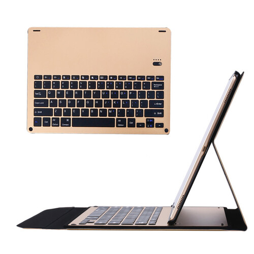 爱·酷多 苹果2018新iPad键盘套Pro9.7/air/air2纤薄金属无线蓝牙键盘带保护套皮套 连体式新12.9英寸ipad pro 土豪金