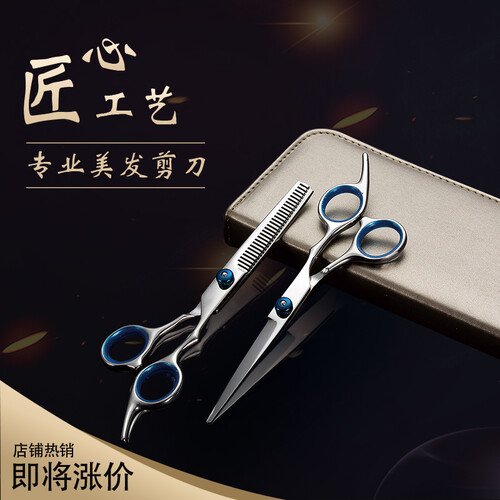 利乐普 专业美发剪刀 理发店刘海平剪牙剪组合 剃头发工具套装 理发器 升级版平剪+牙剪+剪刀包