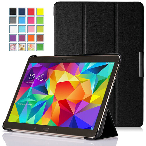 zonyee T800保护套 三星平板电脑TAB S 10.5英寸休眠皮套 SM-T805C支架外壳 黑色