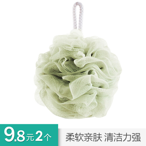 卡三柔软沐浴球浴花可挂式洗澡球浴球男女沐浴花大号 浅绿