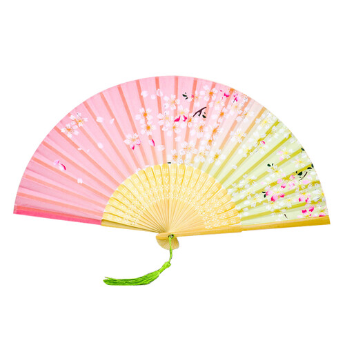中国风扇子折扇绢扇 夏季日式男款古风古典舞蹈表演女式古装折叠小扇子 樱花初见