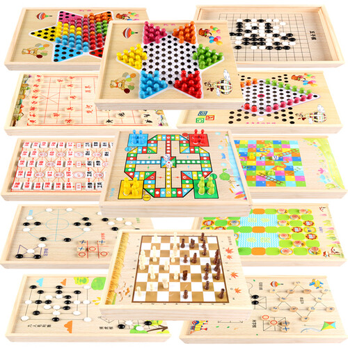 多功能游戏棋类玩具套装组合 飞行棋跳棋斗兽棋五子棋象棋等玩法儿童益智玩具男女孩礼物 20合1含飞行棋+跳棋+五子棋+国际象棋等玩法