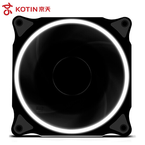 京天（KOTIN）12CM风扇炫酷光圈/减震/静音/RGB台式组装电脑主机机箱散热风扇 白色