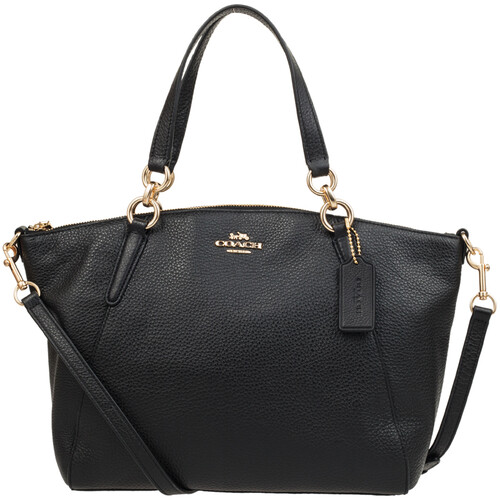COACH 蔻驰 奢侈品 女士黑色皮质手提肩背斜挎包饺子包 F28993 IMBLK