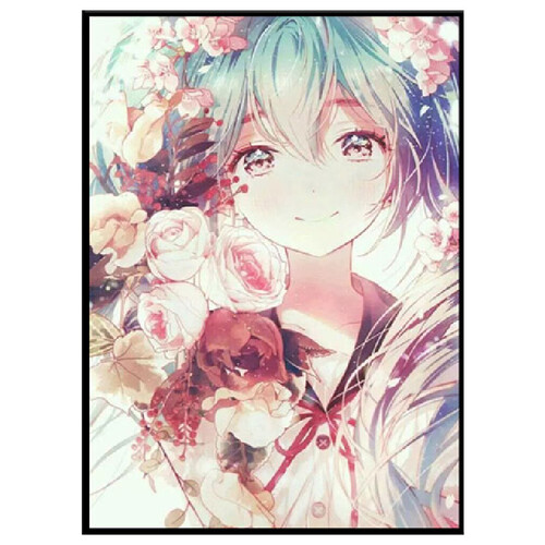 缀星 钻石画日本动漫初音未来卧室满钻石绣小幅客厅点钻十字绣简单  私人照片来图定制 圆钻 40x50CM