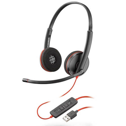 缤特力（Plantronics）C3220 USB头戴式耳麦/线控耳机/在线学习/电话会议耳麦兼容skype