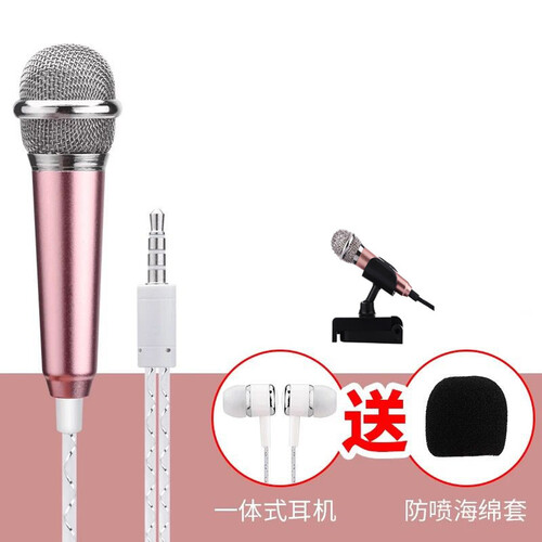 罗巴赫（LUOBAHE） 罗巴赫 全民K歌唱吧手机麦克风迷你小话筒直播唱歌电容麦适用于苹果安卓等通用 金色+支架