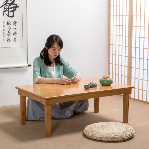 耘竹家人 桌子折叠桌折叠炕桌茶几 楠竹榻榻米飘窗桌实木小桌子功夫茶桌矮桌 热卖款120*60*32