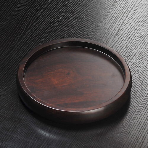养生逸品（YIPINCI） 黑檀鸡翅木整块实木茶盘功夫茶海大号茶台茶座茶托特价 黑檀天圆
