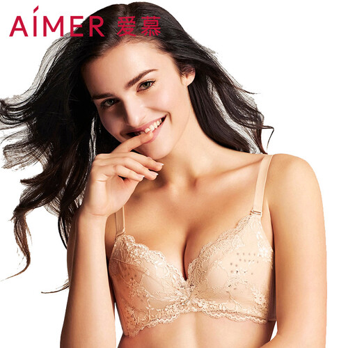 京东超市爱慕Aimer文胸轻畅3/4罩杯薄模洞洞杯无托无钢圈聚拢女士内衣 AM17LE1肤色B75