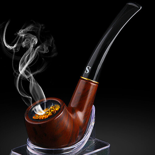 征伐 木质烟斗 弯式烟斗可循环过滤烟斗烟具烟斗丝老式复古烟斗礼盒装父亲节礼物创意实用送父亲爸爸 主图款