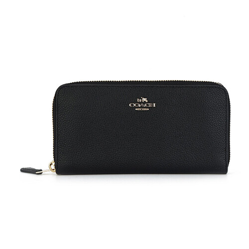 COACH 蔻驰 奢侈品 女士专柜款黑色皮质长款钱包 58059 LIBLK