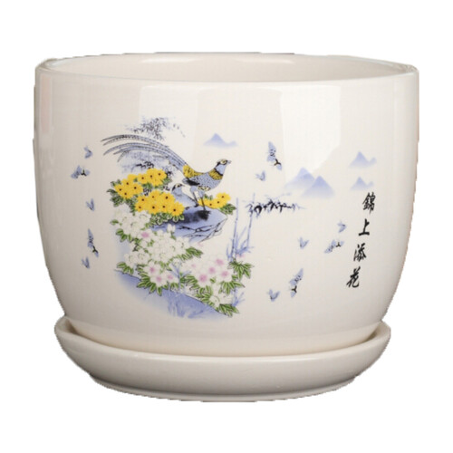 家中有果 特大号陶瓷花盆 白瓷花盆花瓶花盘带托盘 景德镇品种大小全 盆栽 锦上添花 大