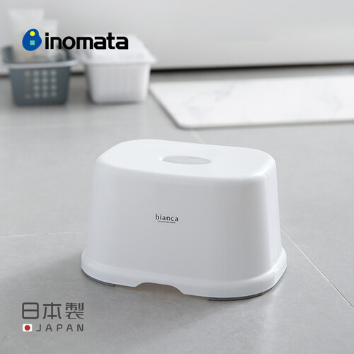 INOMATA 日本进口加厚防滑宝宝浴室凳子儿童小凳子马桶垫脚凳塑料矮凳 白色