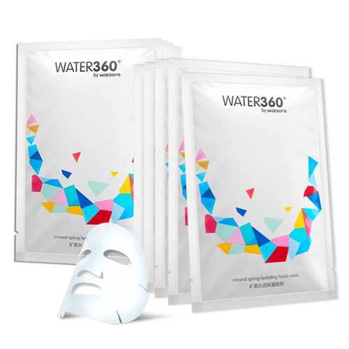 【屈臣氏】WATER360度矿泉水活保湿面膜5片 2盒