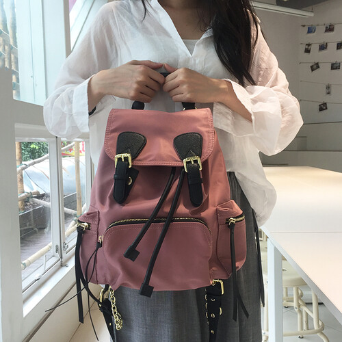 阿普蒂斯（APUTHYS)英伦风秋冬新款包包 双肩包女韩版休闲运动女士背包大容量书包女 豆沙粉 大号