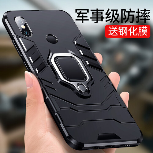 【包邮次日达 送钢化膜】肯驰小米8/8se/9/9SE青春版八手机壳军事级防摔保护套支架指环磁吸男女 小米8【 炫酷黑】送钢化膜-指环款