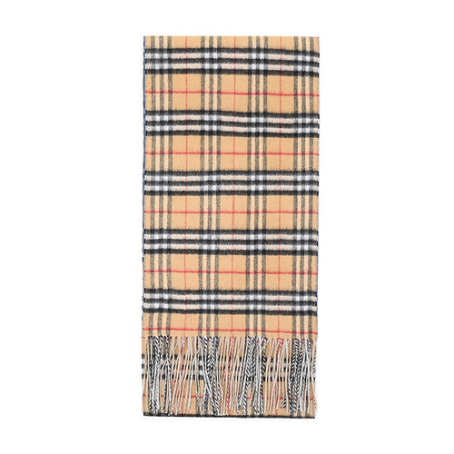 BURBERRY 巴宝莉 男款石蓝色格纹羊绒双面两用Vintage围巾 40601131