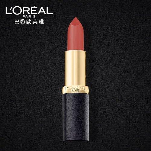 欧莱雅（LOREAL）纷泽丰润雾感唇膏黑管 玫瑰豆沙色  233 3.7g（李佳琦 口红女 黑管哑光 小棕皮）