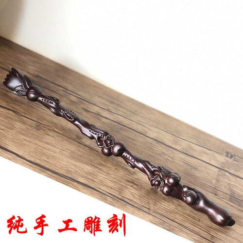 实木精雕痒痒挠不求人老头乐敲打按摩捶木质雕刻把玩工艺品送长辈礼物 黑檀木精雕痒痒挠