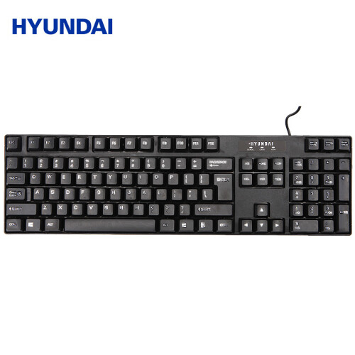 现代（HYUNDAI）有线键盘USB无边框键盘 笔记本台式电脑通用键盘黑色HY-KA7黑色