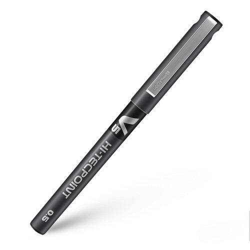 日本（百乐）V5 PILOT BX-V5直液式走珠笔 学生考试笔  针管笔尖水笔 0.5mm 签字笔 0.5mm 黑色 1支