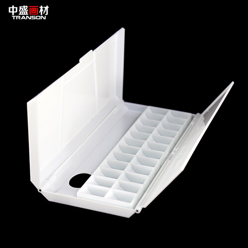 中盛画材 24格塑料翻盖保湿折叠水彩调色盒 手握颜料调色盘调色器 DC-702