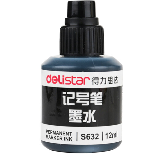 得力（deli） S552加墨记号笔 大容量 记号笔油性笔 大头笔 S632黑色墨水