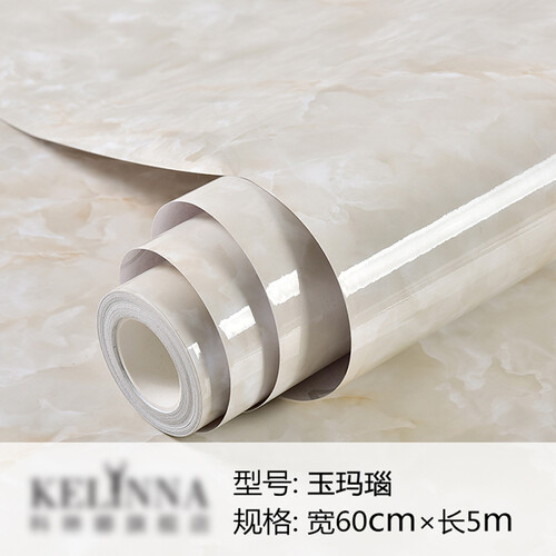 【SF包邮，闪电发货】加厚防水pvc仿大理石纹贴纸壁纸自粘墙纸窗台衣橱柜子桌家具翻新 【玉玛瑙】60CM宽X5米长