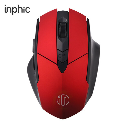 英菲克（INPHIC）PM6 无线鼠标 充电鼠标 无线游戏鼠标 办公鼠标 便携鼠标 2.4G 电脑笔记本通用 红色 自营