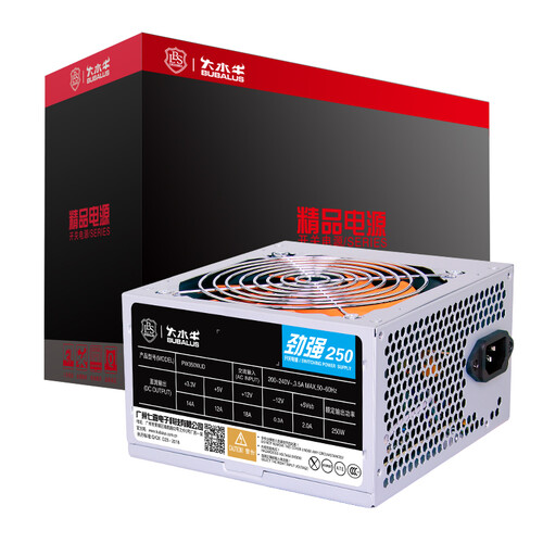 大水牛（BUBALUS）额定250W 劲强250台式电脑主机机箱电源（12CM风扇/液压静音/智能温控/低待机功耗）