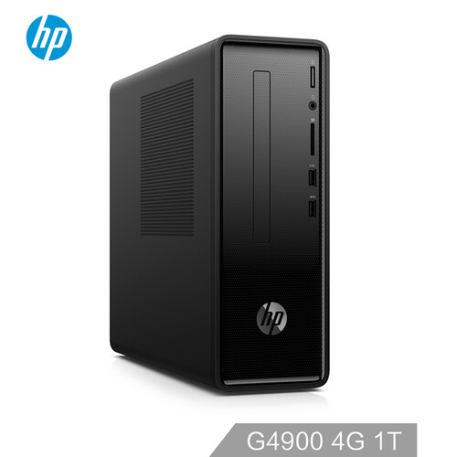 惠普（HP）小欧290 商务办公台式电脑主机（G4900 4G 1TB 2G独显 WiFi串口 Win10 五年上门）黑色7L