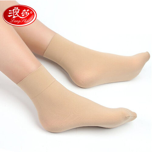 浪莎丝袜5双短袜天鹅绒短袜丝袜春秋季薄款松口宽口袜夏季短丝袜女加厚袜子女 肤色【5双】 均码
