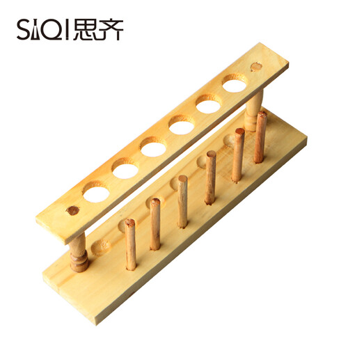 思齐（SiQi） 木质木头 试管架 6孔 孔径21mm 化学实验器材
