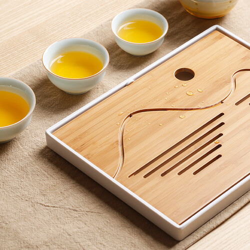 京东超市束氏 茶盘托盘茶台茶海小茶盘茶具盘 竹方
