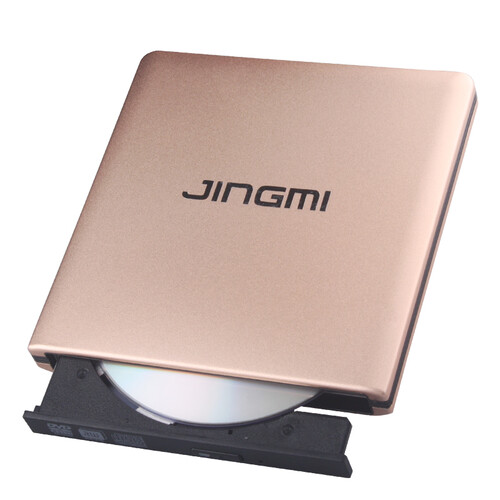 精米 USB3.0外置光驱 外接移动CD DVD刻录机 兼容联想戴尔苹果电脑 铝合金金色