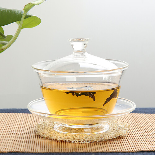品茶忆友 玻璃茶具 茶杯盖碗三才杯茶碗功夫泡茶杯 jp-05