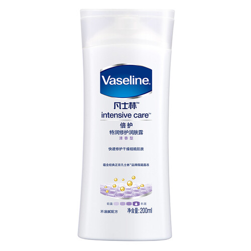 京东超市凡士林(Vaseline)润肤露 特润 修护清香200ml（身体乳/润体乳）(新老包装随机发货)