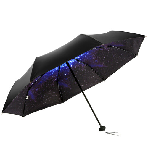 天堂伞 （UPF50+）双层全遮光碰击黑胶三折太阳伞晴雨伞31820E紫兰色