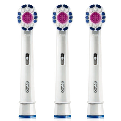 欧乐B（Oralb）电动牙刷头 3支装 美白型 适配成人2D/3D全部型号 EB18-3 德国进口