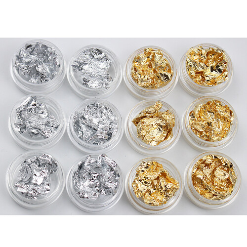云钻（Yunzuan） 美甲饰品 亮片/贴片 指甲贴 菱形贴花 套装 渐变12色 金箔银箔