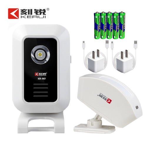 刻锐（KERUI）分体式迎宾器红外线电子感应店铺进门铃叮咚你好欢迎光临无线 1红外+1主机+配2电源