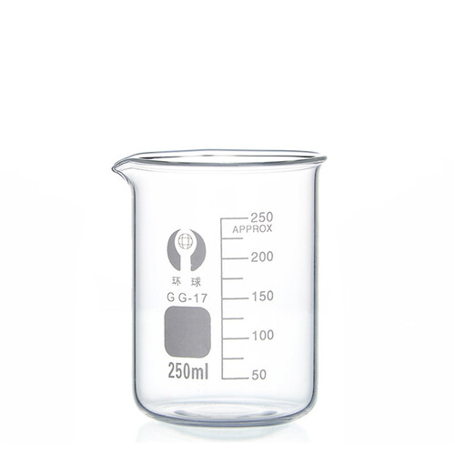加厚玻璃烧杯 带刻度耐高温量杯实验用品 烧杯刷 猪毛刷 实验耗材 实验用清洗刷  化学仪器 教学仪器 玻璃烧杯250ml